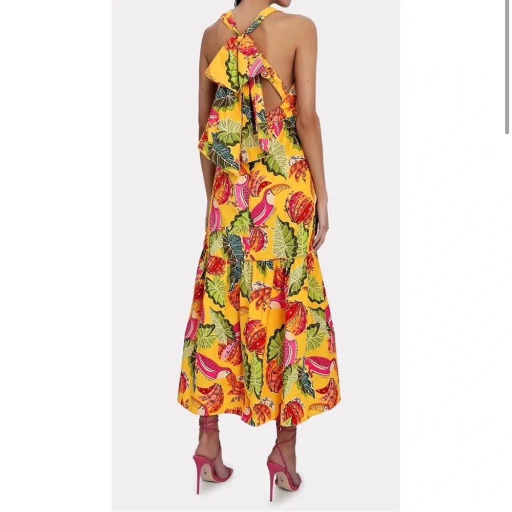 NWT Farm Rio Yellow Beaks and Bananas Maxi Dress Size Medium - Picture 2 of 9